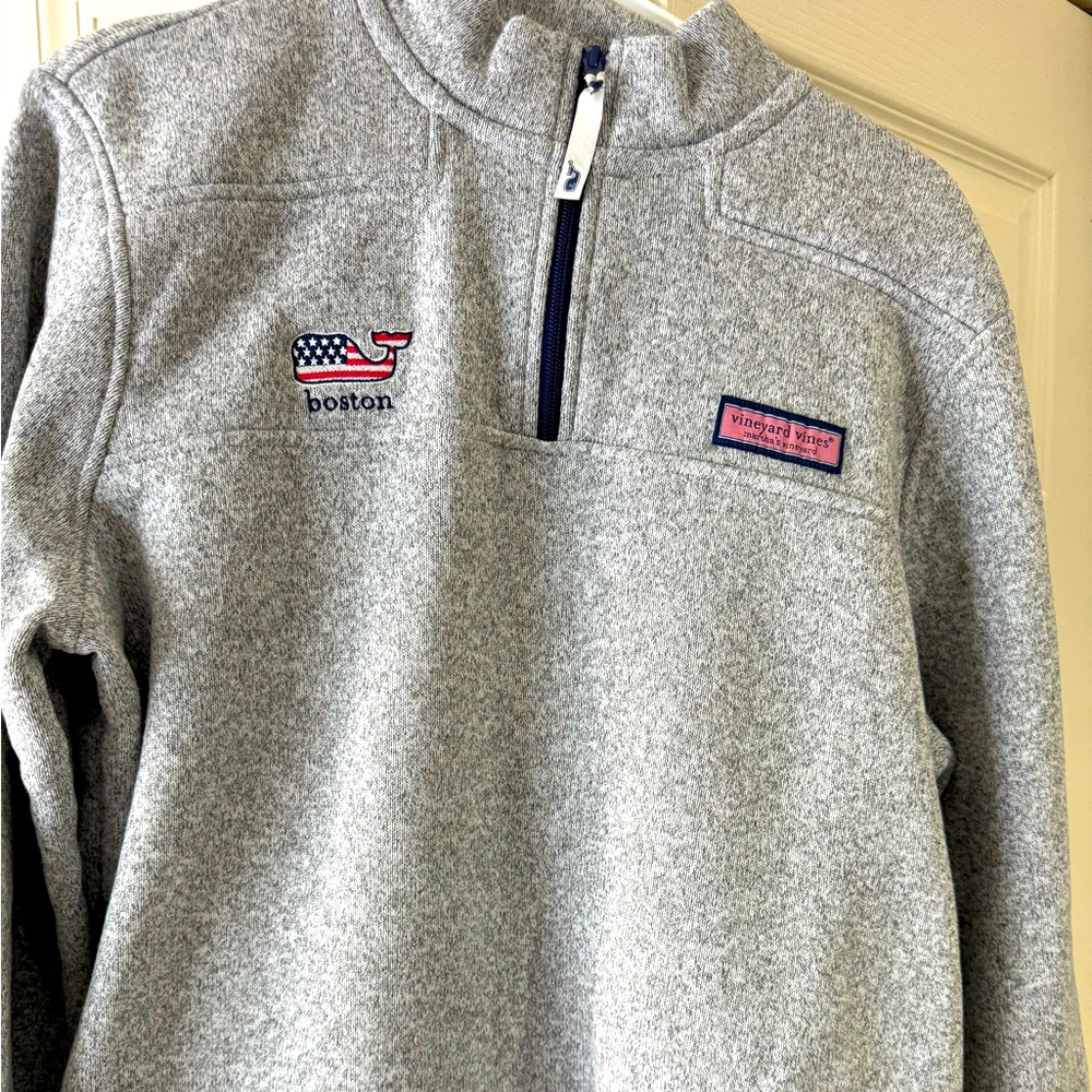 Vineyard vines Boston shep shirt quarter zip in gray